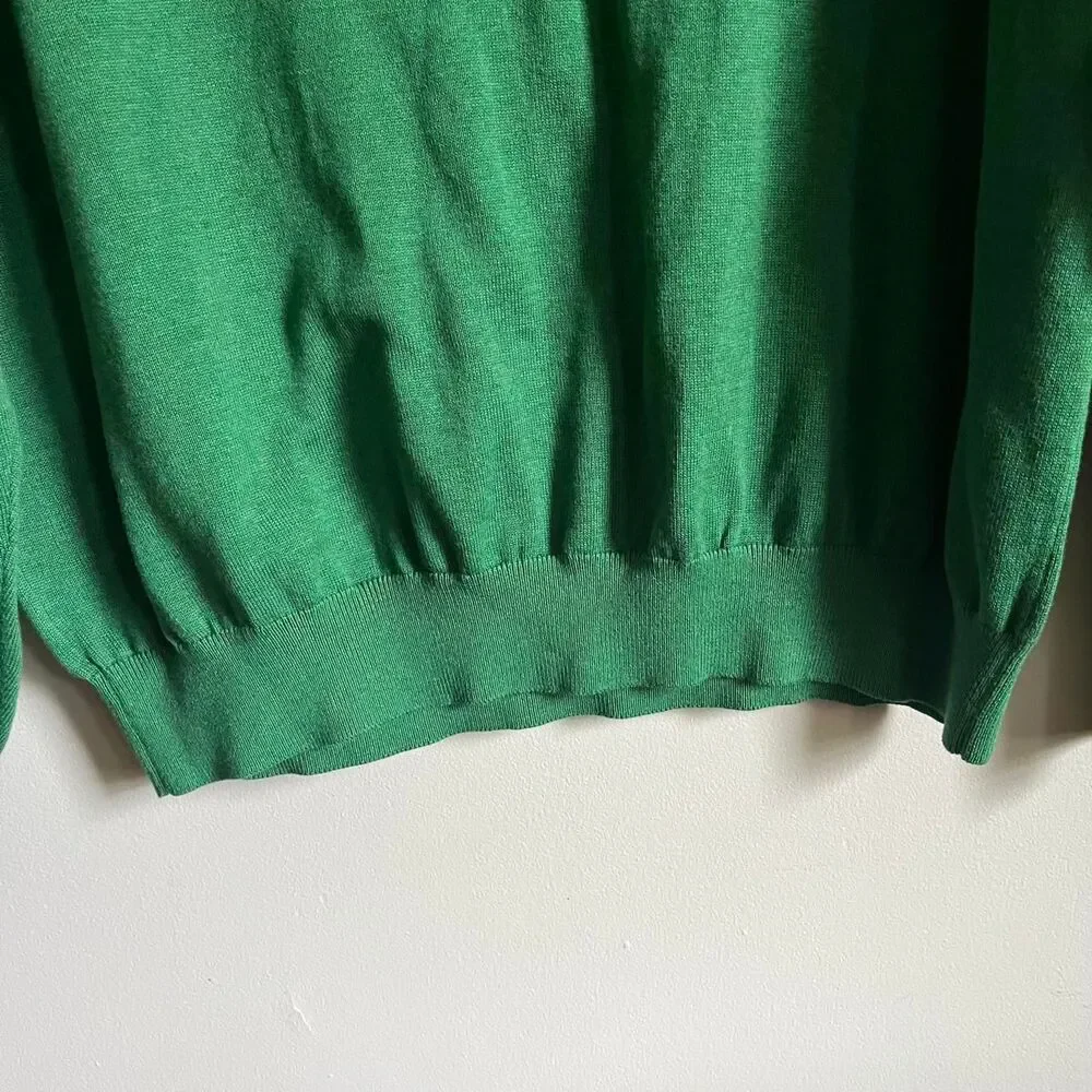 Paul Fredrick 1/4 Zip Pullover Sweater Men's XXL 100% Supima Cotton Kelly Green